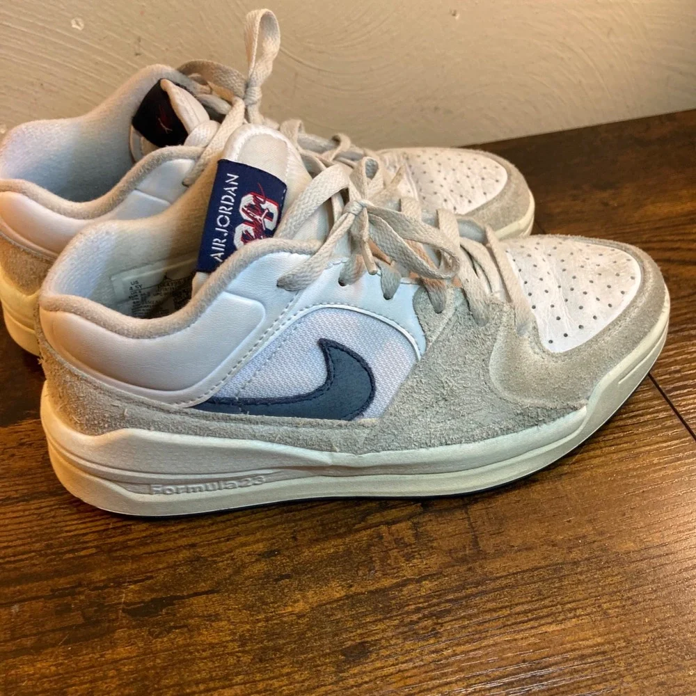 Nike Air Jordan Boys 4.5Y Stadium 90 White Navy  Sneakers DX4399-146